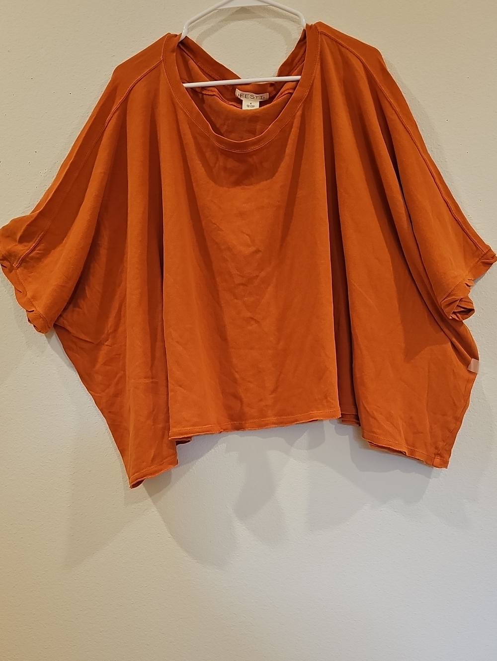 Vestal Oversized Rust Orange Boxy Top